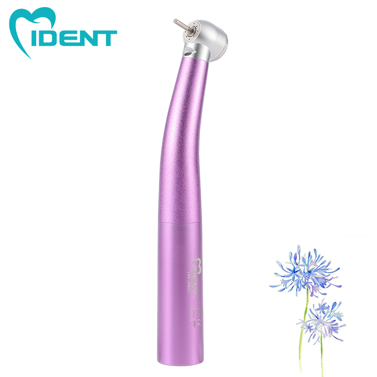 Dental handpiece fiber optic LED high speed handpiece Air turbine with ceramic bearing Lab Equipment (purple)