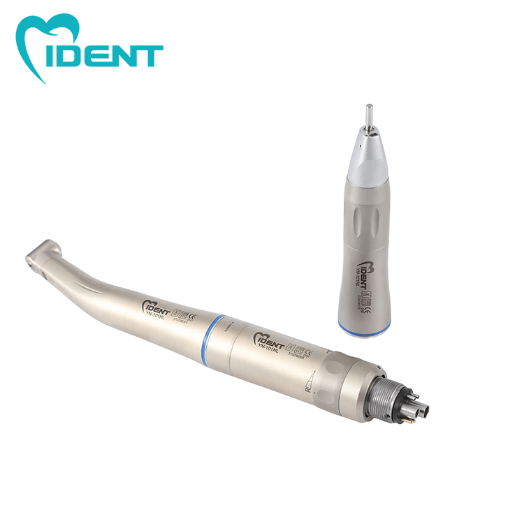 Dental Low Speed Handpiece Kit Fiber Optic Contra Angle 1:1 Push Button Blue Ring Air Motor Inner Water Spray System With LED - Image 4