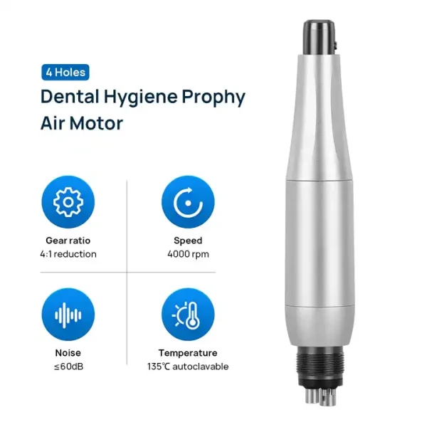 4 Holes Dental Low-Speed Hygiene Prophy Handpiece Dental Polishing Air Motor - Image 3