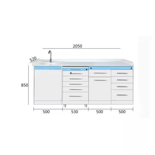 Dental Room Furniture Customized Hospital Cabinets Stainless Steel Medical Cabinet Commercial With Sink - 图片 6