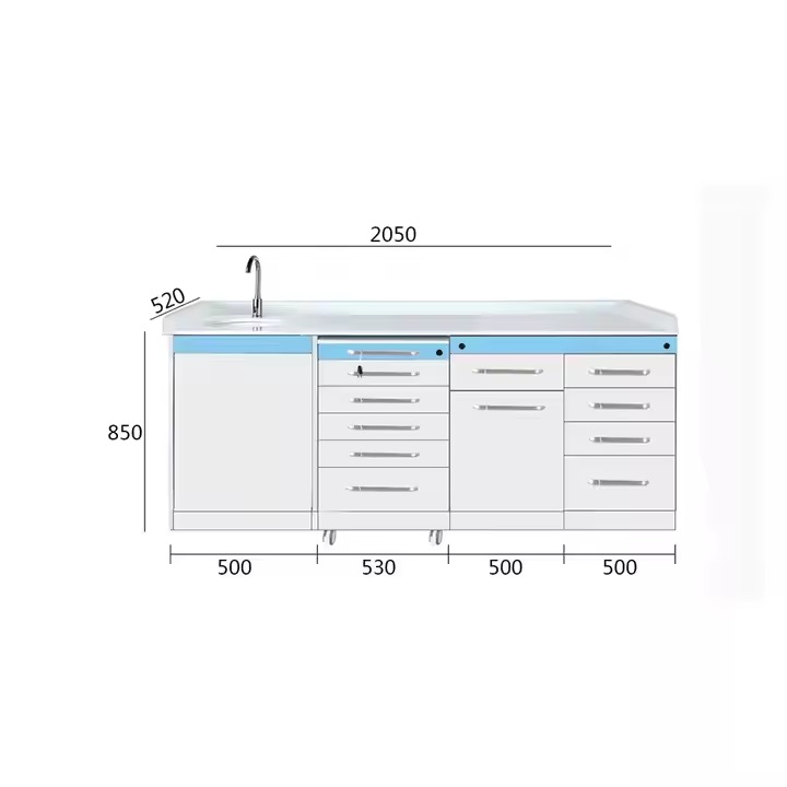 Dental Room Furniture Customized Hospital Cabinets Stainless Steel Medical Cabinet Commercial With Sink - 图片 6