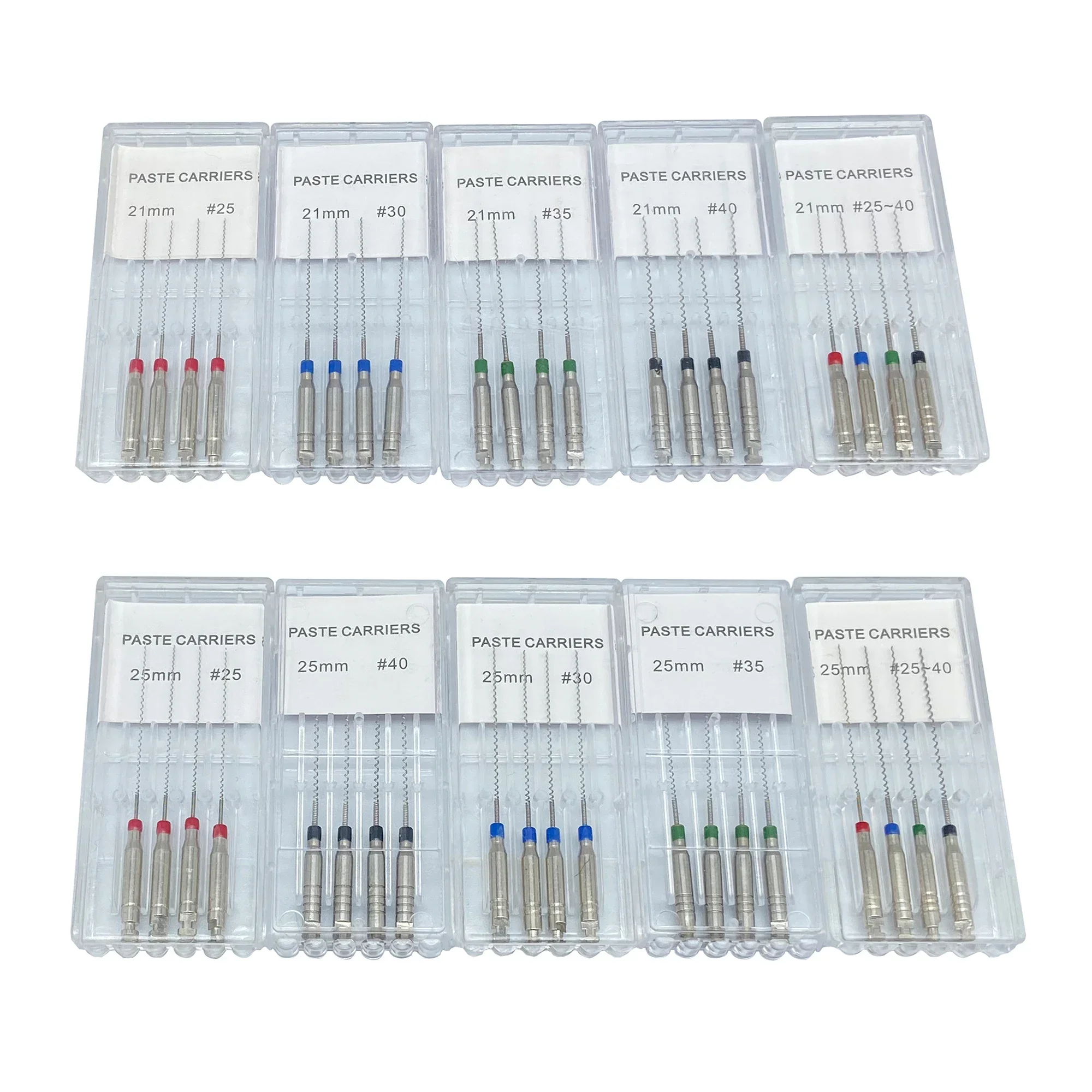 4pcs/Box 21/25mm Size: 25#-40# Dentistry Tool Dental Rotary Paste Carriers Spiral Filler Lentulo Assorted Engine Filling Paste - Image 5