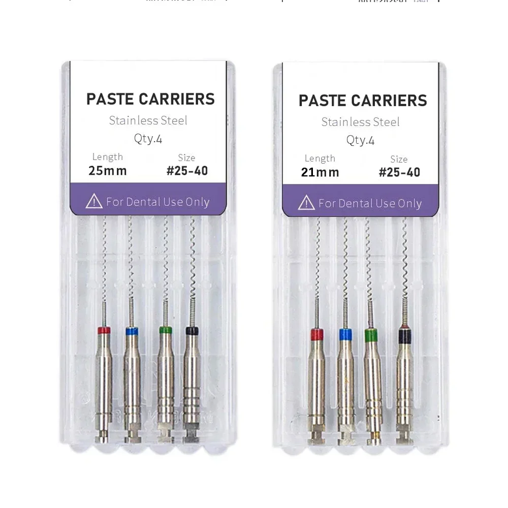 Endodontic files 4pcs/Box 21/25mm Dental Lentulo Paste Carriers Endodontic Reamers Drill Burs Endo Files Dentist Materials Instrument  , Rotary endodontic files, Endo files, NiTi files - Image 5
