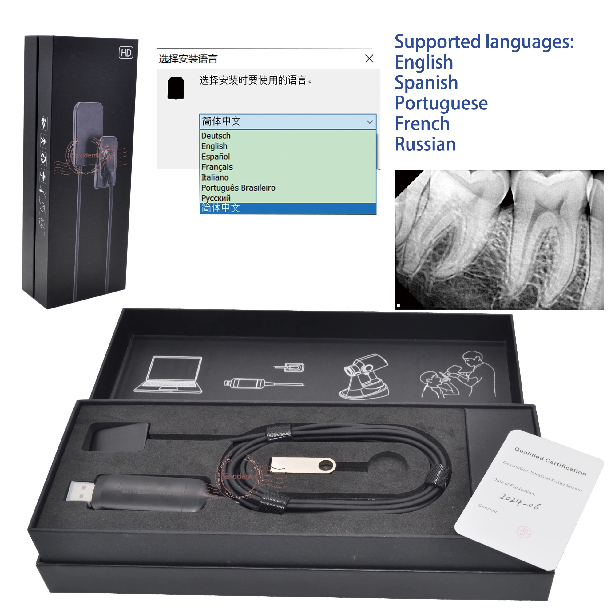 Hot Sale RVG Dental Sensor with Holder Faster/Recycle/Durable USB Dental X Ray Sensor IntraOral Camera Digital RVG Sensor - Image 5