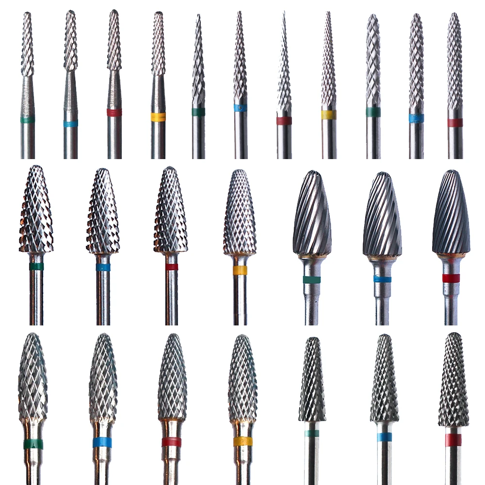 Carbide Tungsten Nail Drill Bit Rotate Burs Milling Nail Cutter Bits Electric Drill Machine For Manicure Pedicure Tools