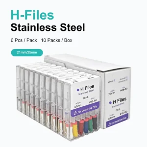 Dental files, 10 Boxes/Pack Dental Hand Use H Files 21cm 25mm Stainless Steel Endodontic Root Canal File Dental Dentistry Treatment Tools   Root canal files, Hand files dental