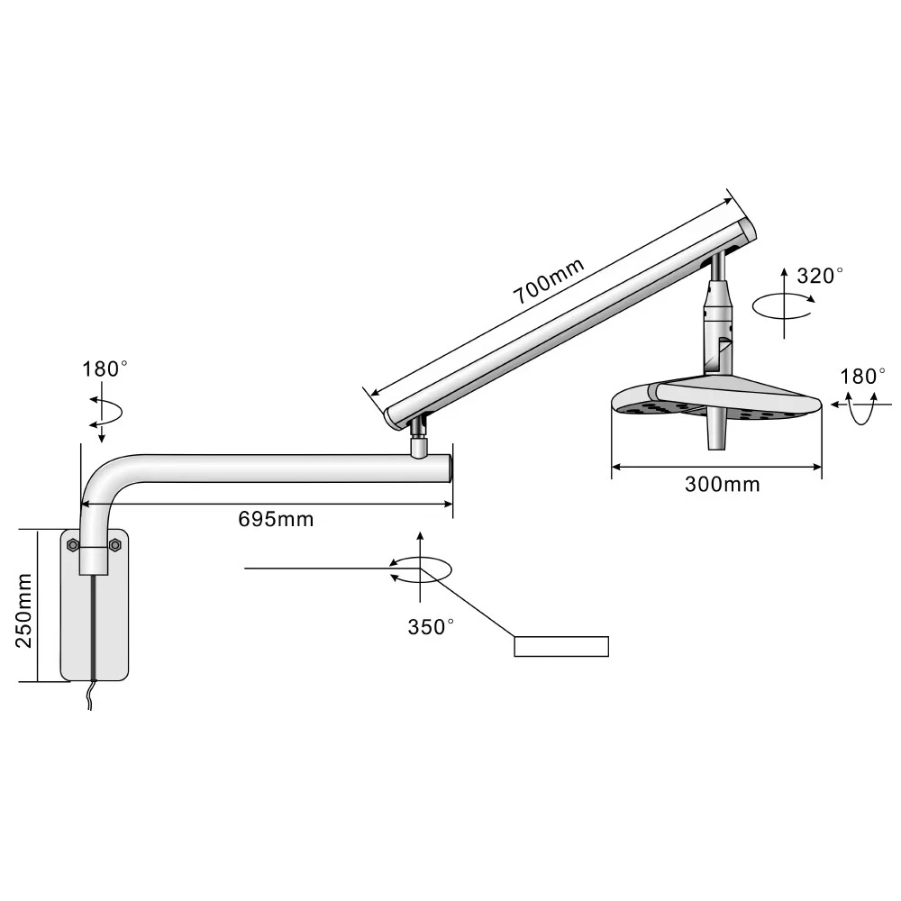 Dental chair light Shadowless Sensor Lamp 36W Versatile Wall Mounted LED Surgical Dental operatory light, Dental LED light, Dental examination light - Image 2