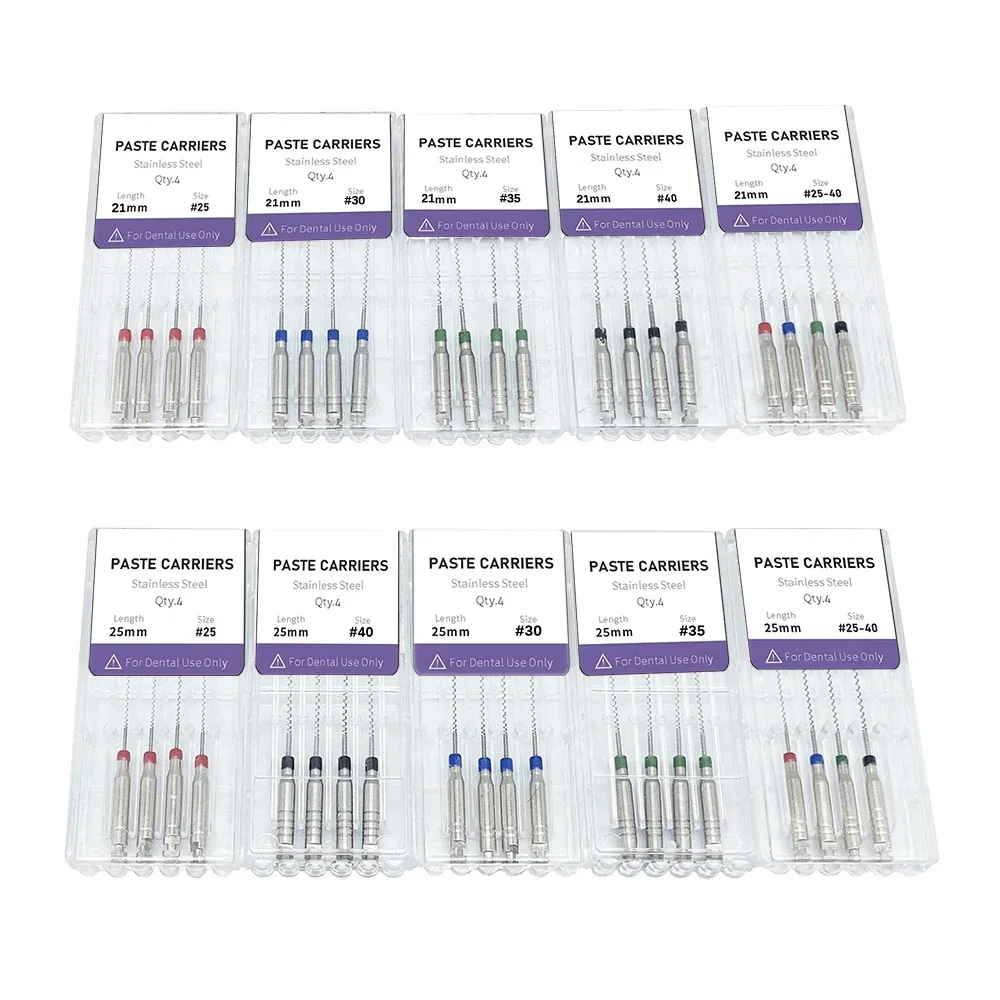 Endodontic files 4pcs/Box 21/25mm Dental Lentulo Paste Carriers Endodontic Reamers Drill Burs Endo Files Dentist Materials Instrument  , Rotary endodontic files, Endo files, NiTi files - Image 6